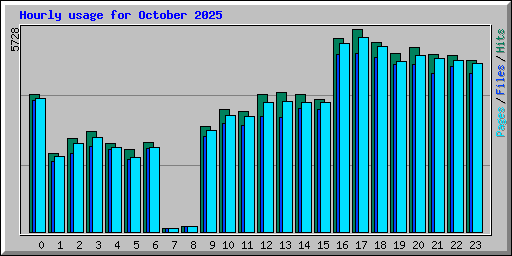 Hourly usage for October 2025